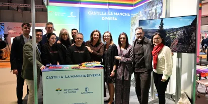 Estand de Castilla-La Mancha en el espacio LGTB+ de FITUR
